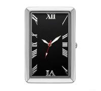 Rectangular Glass Quartz Car Clock with Electronic Movement and Sticker Plus Tuyere Clamp for Convenient Installation on Vehicle Dashboard (E)