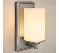 Rectangular Glass Wall Light Chrome Frosted Glass Shade Wall Lamp IP44 H3091