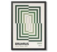Rectangular Green Bauhaus Poster, Bauhaus Print, Framed Abstract Art, Mid-Century Wall Art, Archival Matte, A3 (Framed) - 42x29.7cm