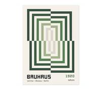 Rectangular Green Bauhaus Poster, Bauhaus Print, Framed Abstract Art, Mid-Century Wall Art, Archival Matte, A3 (Print Only) - 42x29.7cm