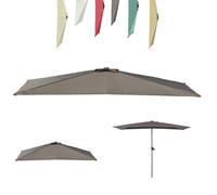 Rectangular Half Patio Umbrella Canopy ReplacementDark Brown Outdoor Wall Umbrella Cover 2.5m x 1.2m (8.2' x 4') for Balcony & Patio Shade Solutions