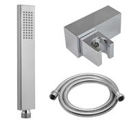 Rectangular Handheld Shower Head Shower Hose and Wall Mount Holder Nes Home Silver One Size