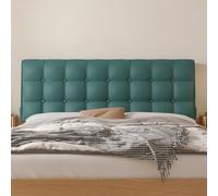 Rectangular Headboard Backboard Bedside Pillowboard with Side Pocket | Faux Leather Reading Support Pillow,Solid Color Lumbar Positioning Backrest,Wall Button Cushion,Green,Straps 47"/Full