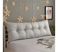 Rectangular Headboard Pillow Strap Type Bedside Cushion Upholstered Pillow with Large Backrest for Day Bed Bunk Bed with Removable Cover,Gray,180cm /71 * 8 * 20in