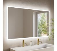 Rectangular Heated Bathroom Mirror with Lights Shaver Socket & Bluetooth Speaker 1400 x 800mm - Divine