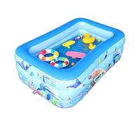 Rectangular Inflatable Kiddie Pool, Durable Blow Up Swimming Pool with Cute Print, Indoor Outdoor Summer Water Party Play Center for Kids, Garden Backyard Family Fun Ball Pit Pools