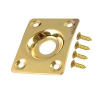 Rectangular Jack Plate for Tele Style Electric Guitar, Compatible with Les Paul - Chrome/Black/Gold, Metal Finish, 36.8 x 28.8mm, Includes 4 Screws