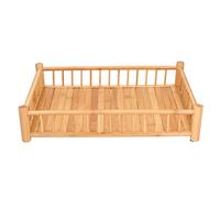 Rectangular Kung Fu Tea Tray Accessories Coffee Food Storage Container Chinese Decoration Handmade Natural Storage Basket for Tea Ceremony Enthusiasts and Home Decorators (Original Color)