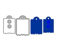 Rectangular Labels Hang Tag Die Cuts for Card Making, Dotted Line Lace Border Metal Cutting Dies for Paper Scrapbooking, DIY Stencils for Album Party Wedding Festivals Decoration