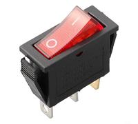 Rectangular Latching Neon Rocker Switch ON/OFF 3 Pin KCD3 with Indicator Light, AC 16A 250V or 20A 125V, for Automotive, Appliances, Control Panels and Electronic Equipment (green)