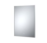 Rectangular LED Ambient Illuminated Touch Sensor Mirror with Demister, 800mm x 600mm - Chrome