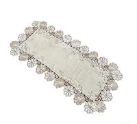 Rectangular Linen Table For Runner with Lace Edges, European Style Table Cloth for Home, Decorative Floral Mats to Enhance Dining Room Settings (40 * 150cm)