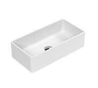 Balterley Rectangular Countertop Vessel Without Overflow Matt White 465mm Balterley White