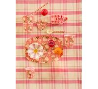 Rectangular melamine plate ALISON FLOWER RICE blush