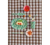 Rectangular melamine plate PEACOCK POWER RICE mint green