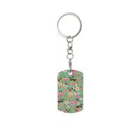 Rectangular Metal Keychain, Metal Keychains Keyring Car Key Chain Ring Holder 1 pc, Border Terrier Florals Dog Breed