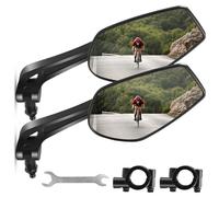 Rectangular Mobility Scooter eBike Mirror, Foldable HD Wide Angle Bicycle Rear View Mirror, Rotatable for Ebike, Cycle Pushbike Handlebar Mirrors For Bike Handlebars