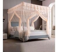 Rectangular Mosquito Net for Bed, Elegant Canopy with One Side Opening with Thickened Presser Foot, Breathable Mesh Decorative Mosquito Net For BedroomFull/Queen/King Bed,(D,1.8x2m)