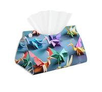 Rectangular Multicolor Origami Printed Cranes Tissue Box for Living Room Office Home Decor