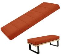 Rectangular Non Slip Bench Seat Cushion Pad with Zip, Waterproof Washable Furniture Cushion for Deck Dining Bench Window Seat Indoor Outdoor,Orange,20X44X2IN