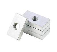 rectangular nut Galvanized Rectangular Nut Iron Square Aluminum Profile Slider M3 M4 M5 Screw Nut Assortment Set for Wood Furniture(M5x7x10x3(90pcs))