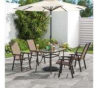 Rectangular Outdoor Dining Table with/without Folding Chairs