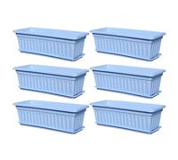 Rectangular Outdoor Plant Pots - Planter for Balcony | 6 x Built-in Drainage Holes Weatherproof for Garden Container Accessories Balcony Kitchen Outdoor Ensures the Right Water Flow