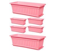 Rectangular Outdoor Plant Pots - Planter for Balcony | 6 x Built-in Drainage Holes Weatherproof for Garden Container Accessories Balcony Kitchen Outdoor Ensures the Right Water Flow