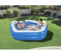 Rectangular Paddling Pool for Kids with Soft Inflatable Floor | Garden Swimming Pools for Babies | Baby Outdoor Fun Water Play Centre (213x206x69cm)