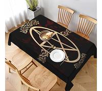 Rectangular Party Tablecloth Pentagram Wicca Pentacle Party Tablecover Waterproof Table Covers Wipeable Table Cloth For Restaurant Bbq Outdoor,137X183cm