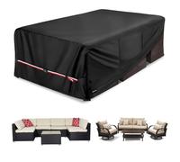Rectangular Patio Furniture Covers,Upgraded 600D Heavy Duty Outdoor Furniture Covers Waterproof,Outdoor Sectional Dining Table and Chairs General Purpose Furniture Set Cover,126"L × 74"W × 28"H,Black