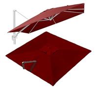 Rectangular Patio Umbrella Replacement Canopy 300x400cm Outdoor Shade Cover for Offset Market Umbrella 8 Ribs Burgundy Fabric for 4x3m (13x9.8ft) Table Umbrella