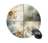 Rectangular Pattern Mouse Pad, 7.8 Inch Portable Round Mouse Mat with Non-Slip Rubber Base & Smooth Surface, Waterproof Mousepad for Gaming Office & Home