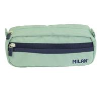 Rectangular Pencil case 2 Zippers Series 1918. Green MILAN ®