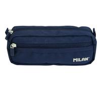 Rectangular Pencil case 2 zips, 1918 Series. Navy Blue MILAN®081148SNCB