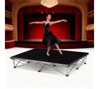 Rectangular Performances Stage Platform with 8'' 16 24 31 39 Inch Tall Folding Legs, Lightweight Plywood Stages Modular Unit for School Events/Temporary Runways(H - 100 cm/39 in,50x50cm/20x20in)