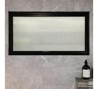 Rectangular pivot window, 360° rotatable aluminum alloy center axis window with handle, suitable for basement bathroom,A01,80x30cm
