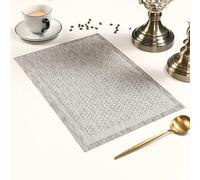 Rectangular Placemats Set of 8, Silver Rectangle Solid Color Kitchen Table Mats Durable Place Mats, 30x45cm