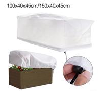 Rectangular Plant Covers with Drawstring for Winter Balcony Flower Boxes, Designed to Plants from Snow, Wind, and Small Animals (150 * 40 * 45cm)