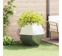 Rectangular Planter Silver Stainless Steel 100x100x80cm Outdoor Garden for Patio