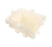 Rectangular Plastic Cement Planter Mold for Clay Bonsai Pots | High Detail Casting, Stable Release Structure, Beige Finish, for Balcony Projects and Repeatable Outdoor Installations