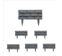 Rectangular Plastic Garden Fence 6pcs 45x17.5x29.5cm Lightweight | PP material in Gray Wine Red White for indoor or outdoor use easy assembly with detachable base