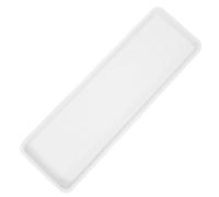 Rectangular Plastic Plant Saucer Tray for Pot Bases and Terracotta | Thickened White Design, Smooth Nonstick Surface, Patterned Base, for Shelves, Balconies, Easy Cleanup