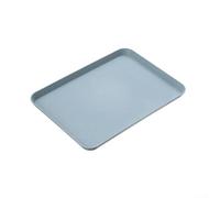 Rectangular Plastic Serving Tray, ABS Material Food Service Platter with Raised Edges for Fast Food Drinks Snacks, Multifunctional Lap Tray for Eating in Bed, Tea Coffee Breakfast(blue)