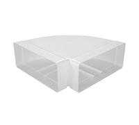 Rectangular Plastic Ventilation Duct Bend, 220 x 90mm, 90° Horizontal Elbow, White