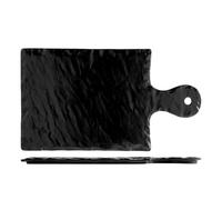 Rectangular Plate H&H Slate Porcelain Black With Handle 19X28 Cm
