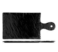Rectangular Plate H&H Slate Porcelain Black With Handle 19x37cm