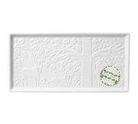 Rectangular Platter In the Forest Cream Ceramic Serving Tray Drinks Food Plate