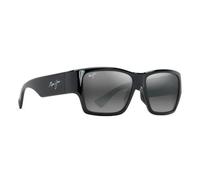 Rectangular Polarized Sunglasses Kaolu 614-02 - unisex - Maui Jim - Sunglasses - Black - 57 MM - Accessories 57 MM