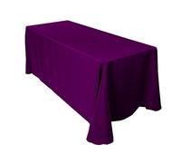 Rectangular Polyester Tablecloth 52 x 90'' Wedding Home Party Decor Big Small Sizes Red Purple Royal Blue Ivory (PURPLE)